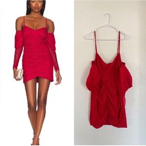 Lovers and Friends Red Off-Shoulder Sierra Mini Dress XL